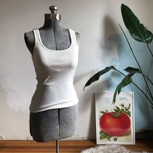 Michael Stars Off White Ribbed Tank